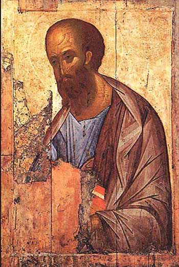 Апостол Павел из деисусного чина. Андрей Рублев