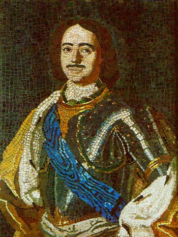 Император Петр Великий. Мозаика. Набрана М.В. Ломоносовым. 1754