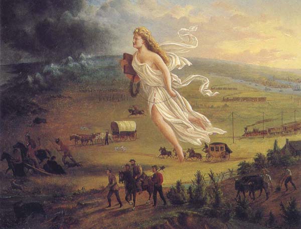 Аллегория американского «Предопредения судьбы» (manifest destiny). 1872 год