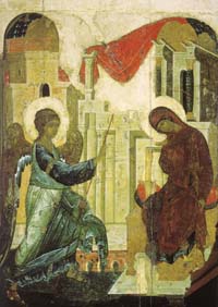 Икона Благовещения Пресвятой Богородицы. 1405. Андрей Рублёв