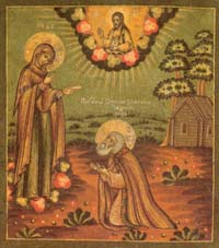 Икона Явление Борогодицы Преподобному Корнилию Комельскому, Вологодскому Чудотворцу