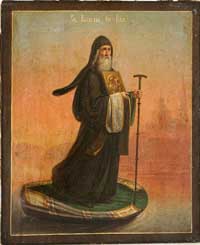 Икона перенесения по воде на мантии в Рязань Святителя Василий Рязанский, XIX в