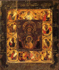Икона Божьей Матери Знамение Курская-Коренная. Обретена 8 сентября 1295 года в лесу окрестностей Курска