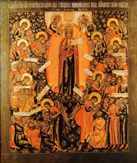 Икона Богоматери Всех Скорбящих Радость (сер.XVIII века) (Центральная Россия)