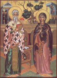 Икона Священномученика Киприана, Мученицы Иустины Антиохийских