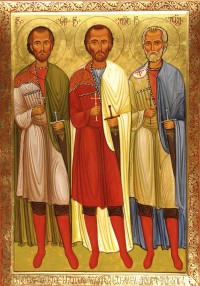 Икона Великомучеников Бидзина, Шалвы и Елизбара, князей Ксанских, Грузинских