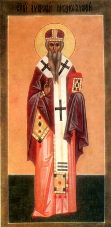 Икона Святителя Амвросия, епископа Медиоланского (†397)